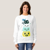 Cute Halloween Kawaii Sweatshirt de caractères (Devant entier)