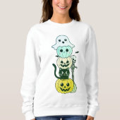 Cute Halloween Kawaii Sweatshirt de pile de caract (Devant)