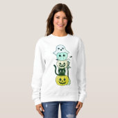 Cute Halloween Kawaii Sweatshirt de pile de caract (Devant entier)