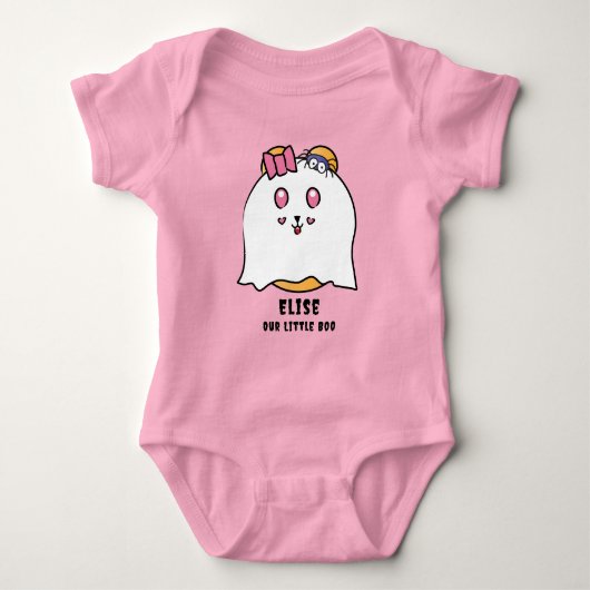Cute Halloween Kleine Boe Meisje Geest Aangepaste  Romper (Voorkant)
