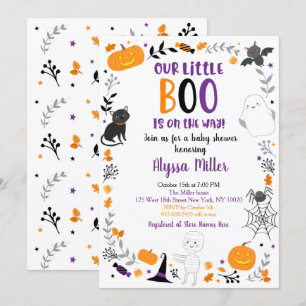 Cute Halloween Little Boo Baby shower Kaart