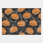 Cute Halloween Mixed Pattern Pumpkin Witch Bats Inpakpapier Vel (Voorkant 2)