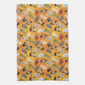 Cute Halloween Monsters Pattern Theedoek (Verticaal)