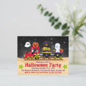 Cute Halloween Monsters Train Invitation (Debout devant)