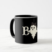 Cute Halloween Mug - "Boo" Ghost avec Bow (Devant gauche)
