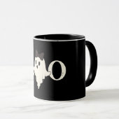 Cute Halloween Mug - "Boo" Ghost avec Bow (Devant droit)
