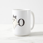 Cute Halloween Mug - "Boo" Ghost avec Bow (Devant droit)