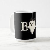 Cute Halloween Mug - "Boo" Ghost avec Bow (Devant gauche)