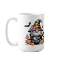 Cute Halloween Mug with Elf in Coffee Cup | Happy