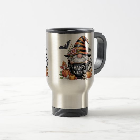 Cute Halloween Mug with Elf in Coffee Cup | Happy Reisbeker (Voorkant rechts)