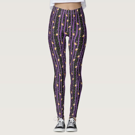 Cute Halloween Night Owl Leggings (Voorkant)