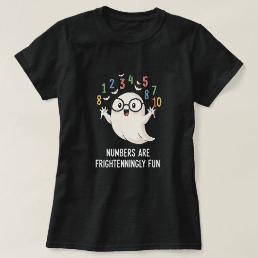Cute Halloween Numbers Are Frighteningly Fun Math T-shirt (Design voorkant)