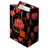 Cute Halloween Oranje Vampire Cupcake Cusft Bag Medium Cadeauzakje (Voorkant Gekanteld)