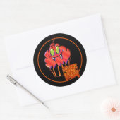 Cute Halloween Oranje Vampire Cupcake Stickers (Envelop)