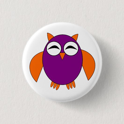 Cute Halloween Owl Button (Voorkant)