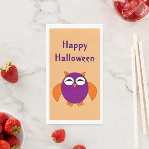 Cute Halloween Owl Custom Servet