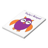 Cute Halloween Owl Customizable Notepad Notitieblok (Gedraaid)