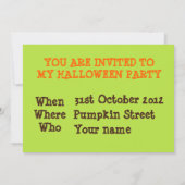 Cute Halloween Owls Invitation Citrouille Ghosts (Dos)