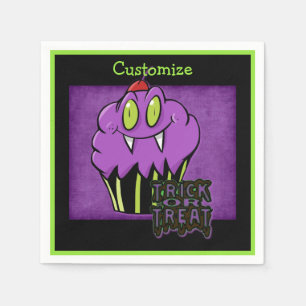 Cute Halloween Paars Vampire Cupcake Napkins Servet