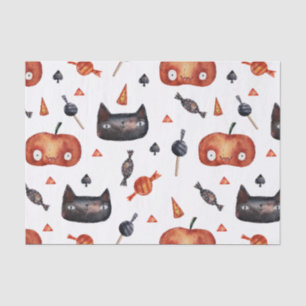 Cute Halloween Painted Pattern (aanpasbare BG) Tissuepapier