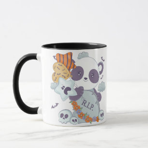 Cute Halloween Panda RIP crâne grave Halloween Mug