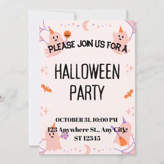 Cute Halloween Party Invitation (Devant)