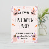 Cute Halloween Party Invitation (Debout devant)
