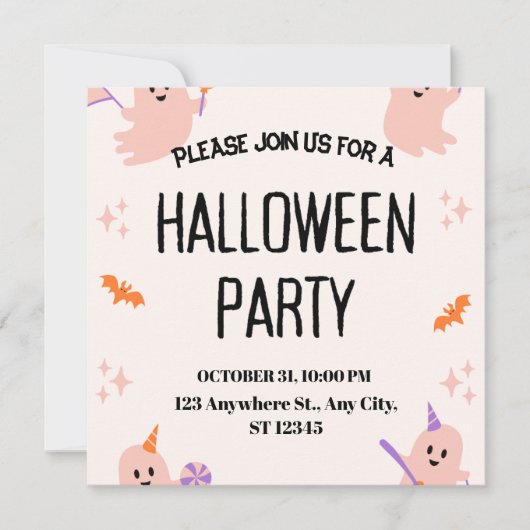 Cute Halloween Party Invitation (Devant)