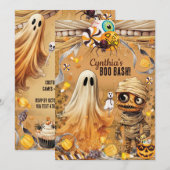 Cute Halloween Party Invitation (Devant / Derrière)