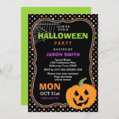 Cute Halloween Party Invitation (Devant / Derrière)