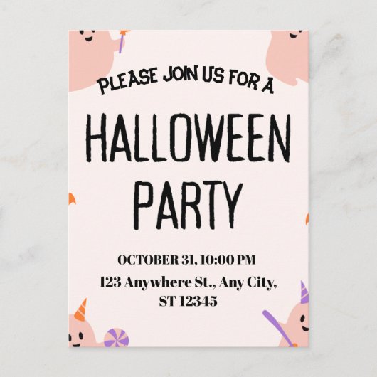 Cute Halloween Party Invitation (Devant)