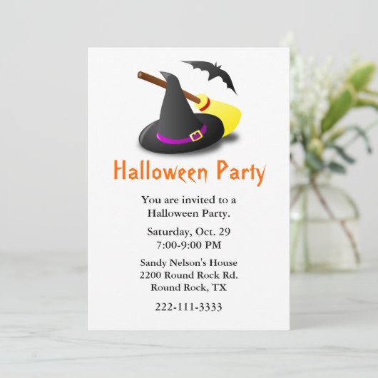 Cute Halloween Party Invitation (Debout devant)