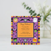 Cute Halloween Party Invitation for Kids Kaart (Staand voorkant)