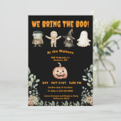 Cute Halloween Party Invitation Kaart (Staand voorkant)