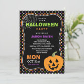 Cute Halloween Party Invitation Kaart (Staand voorkant)