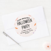 Cute Halloween Party Invitation Ronde Sticker (Envelop)