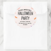 Cute Halloween Party Invitation Ronde Sticker (Tas)