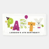 Cute Halloween Party Invitation Spandoek (Horizontaal)