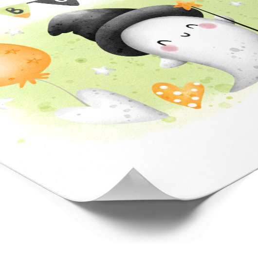 Cute Halloween Party Little Boo Favor Sign Poster (Hoek)