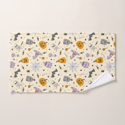 Cute Halloween Pattern Bad Handdoek (Handdoek)