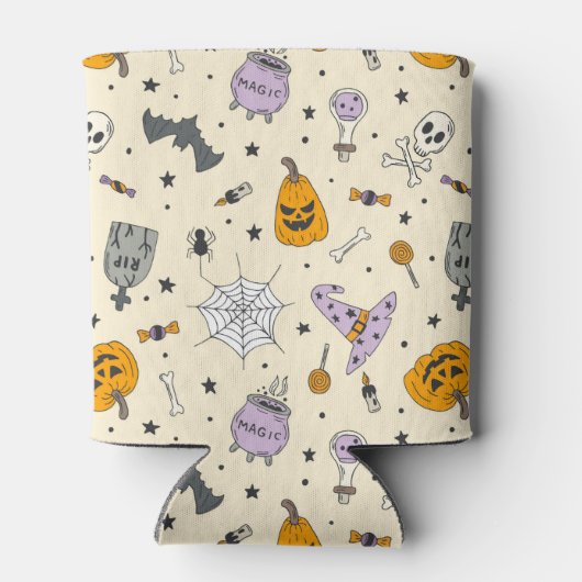 Cute Halloween Pattern Blikjeskoeler (Achterkant)