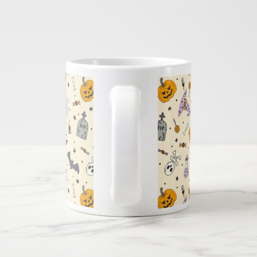 Cute Halloween Pattern Extra Grote Beker (Achterkant)