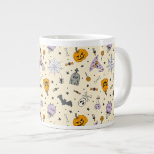 Cute Halloween Pattern Extra Grote Beker