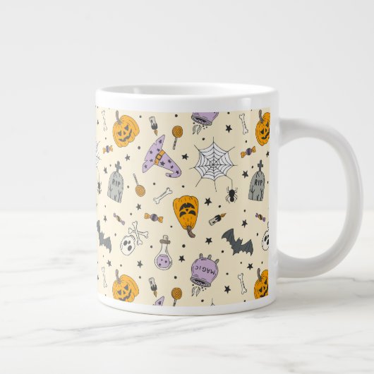 Cute Halloween Pattern Extra Grote Beker (Rechts)