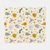 Cute Halloween Pattern Fleece Deken (Voorkant (Horizontaal))