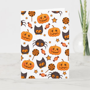 Cute Halloween Pattern Illustratie Kaart