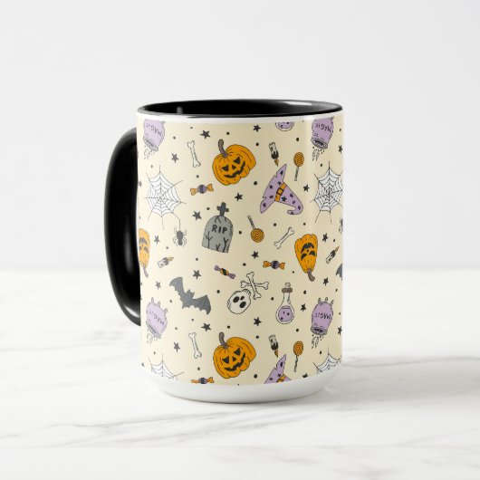 Cute Halloween Pattern Mok (Voorkant links)