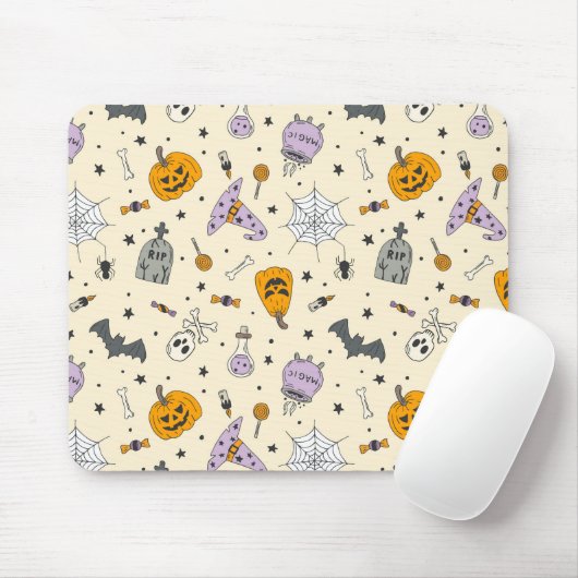 Cute Halloween Pattern Muismat (Met muis)