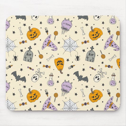 Cute Halloween Pattern Muismat (Voorkant)