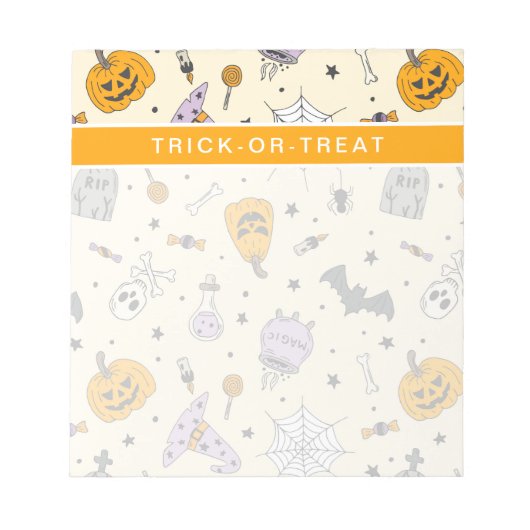 Cute Halloween Pattern Notitieblok (Voorkant)